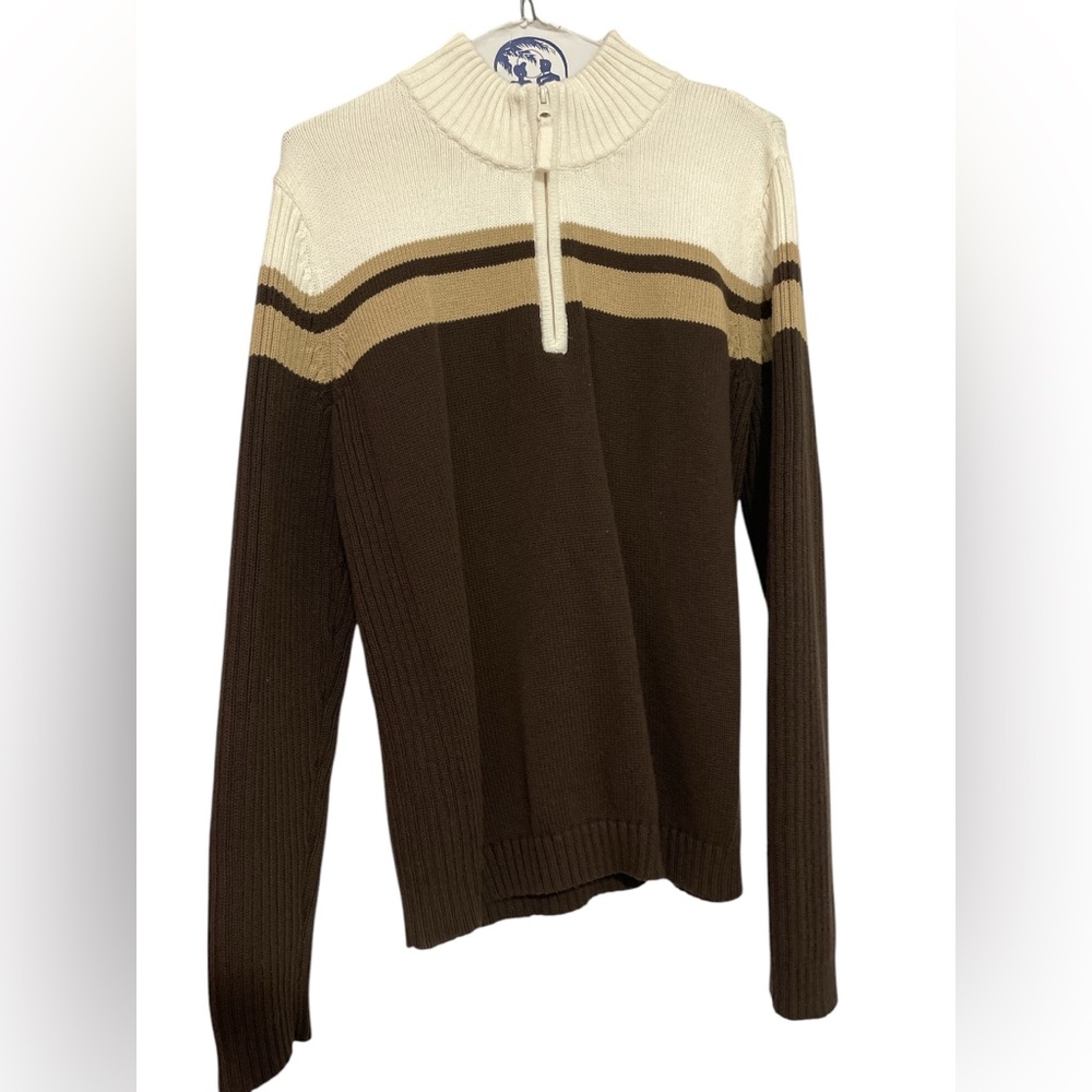 St. John’s Bay 100% Cotton Brown Half Zip Sweater
